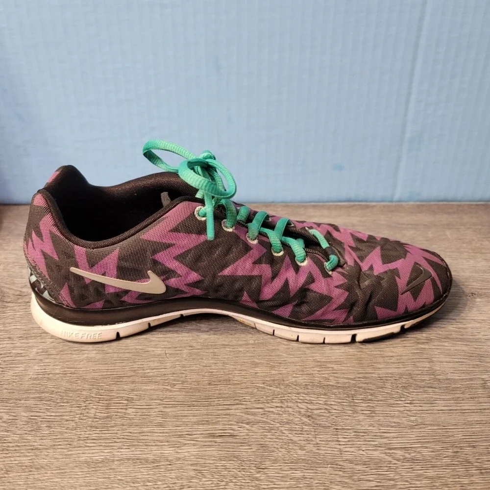 Nike Free TR Fit 3 Running‎ Race Shoes Womens US 9 Purple Black Teal Swoosh Logo
